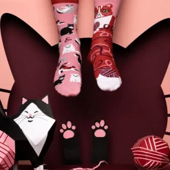 Chaussettes motifs chat