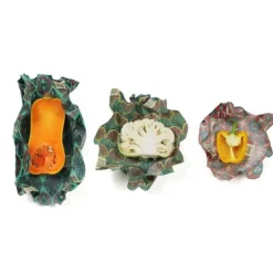 Lot de 3 emballages alimentaires à la cire bio vegan - motifs fleurs