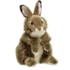 Peluche lièvre marron assis 30 cm