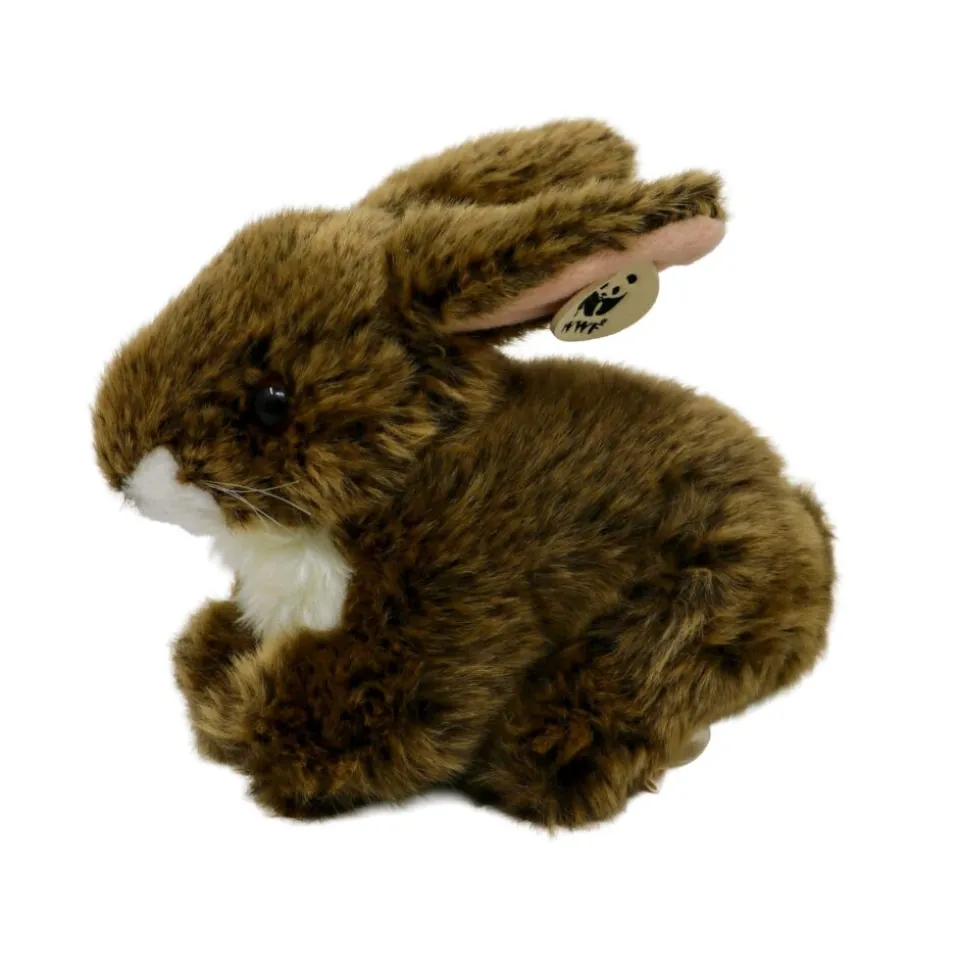 Peluche lièvre marron couché