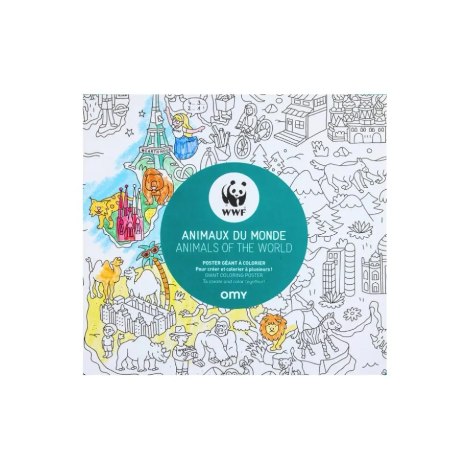 Poster à colorier - Carte du monde du WWF
