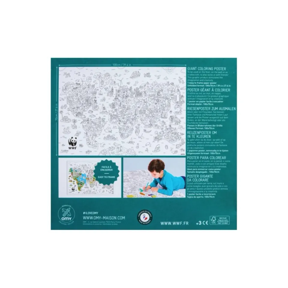 Poster à colorier - Carte du monde du WWF