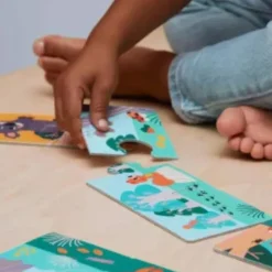 Puzzle les animaux et les empreintes - Janod